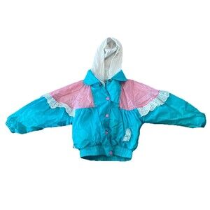 Vintage Skyline Jacket Size 4 Hooded Colorblock Nylon 80s 90s